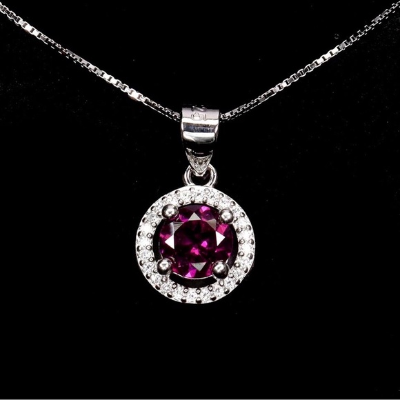 Set! Natural Garnet Ring, Earrings & Pendant Necklace in 925 Sterling Silver. - Picture 4 of 14
